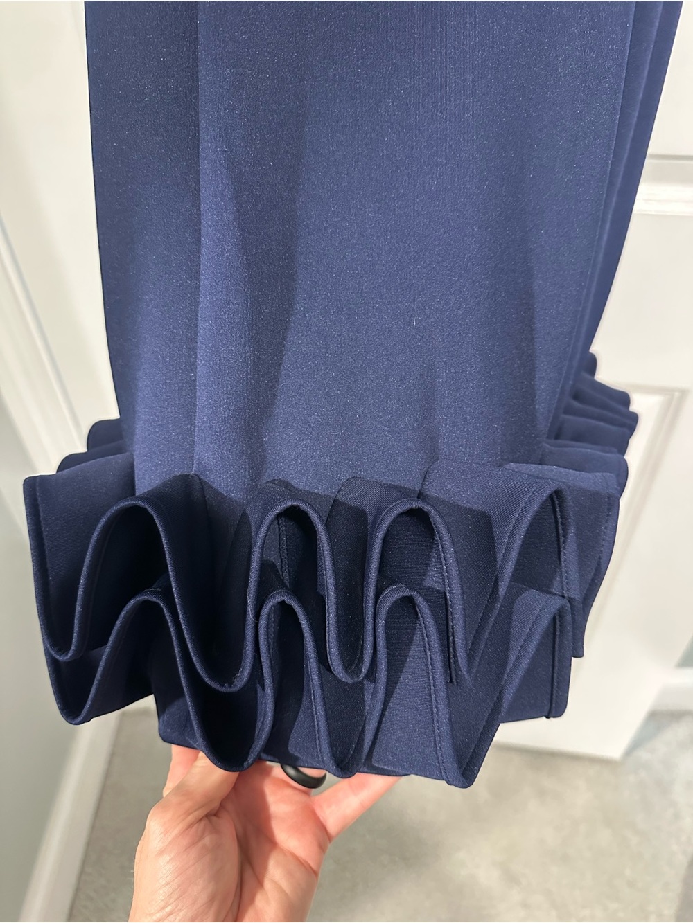 Navy Sleeveless Dress with Ruffle Hem
